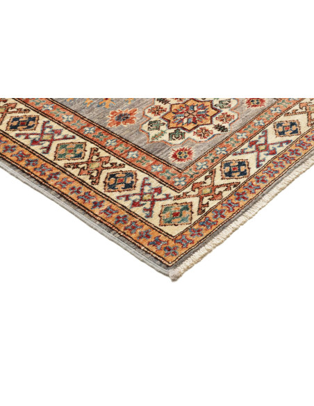 Rug Kazak Fine Pakistan 83x291 Grey Blue Red Cr