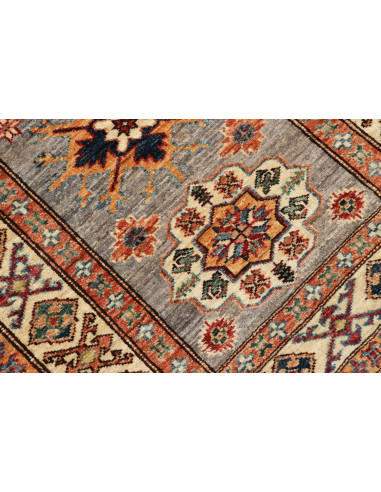 Rug Kazak Fine Pakistan 83x291 Grey Blue Red Cr