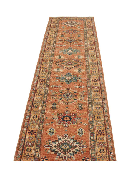 Rug Kazak Fine Pakistan 83x282 Terracotta Burnt