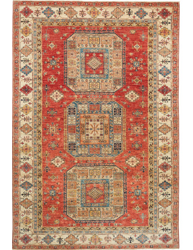 Rug Kazak Fine Pakistan 200x300 Terracotta Red
