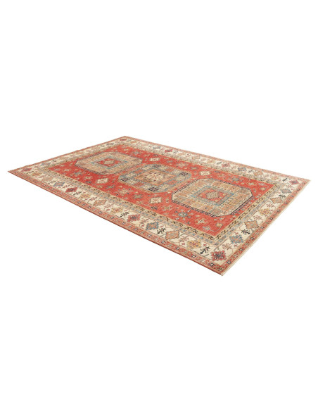 Tappeto Kazak Fine Pakistan 200x300 Rosso Terra