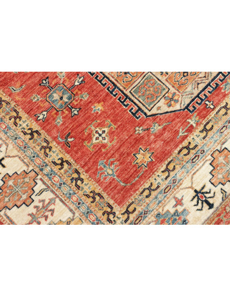 Tappeto Kazak Fine Pakistan 200x300 Rosso Terra