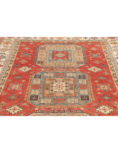 Tappeto Kazak Fine Pakistan 200x300 Rosso Terra
