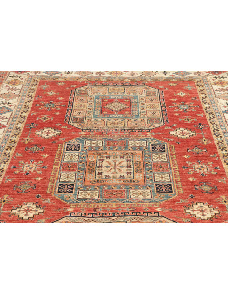 Tappeto Kazak Fine Pakistan 200x300 Rosso Terra