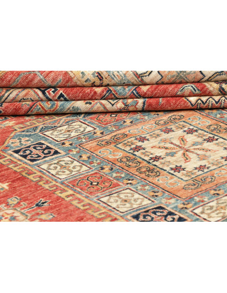 Tappeto Kazak Fine Pakistan 200x300 Rosso Terra