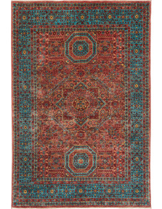 Rug Mamlouk Pakistan 124x186 Red Teal Yellow