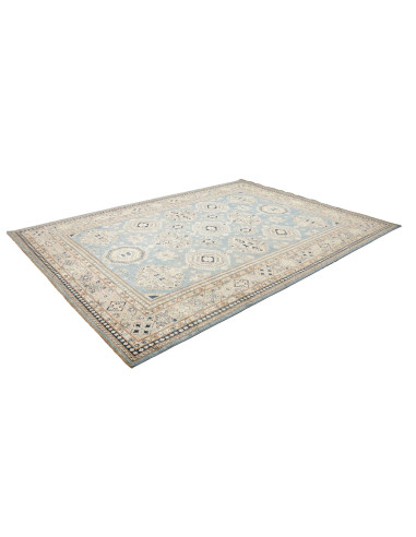 Rug Kazak Fine Pakistan 249x340 Sky Blue Cream