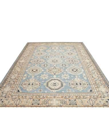 Rug Kazak Fine Pakistan 249x340 Sky Blue Cream