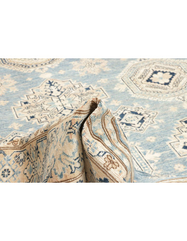 Rug Kazak Fine Pakistan 249x340 Sky Blue Cream