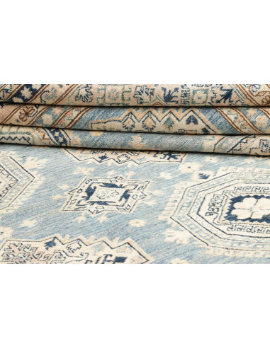 Rug Kazak Fine Pakistan 249x340 Sky Blue Cream