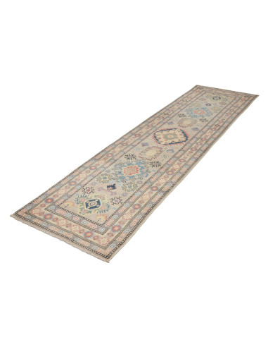 Tappeto Kazak Afghanistan 81x309 Beige Blu Cora