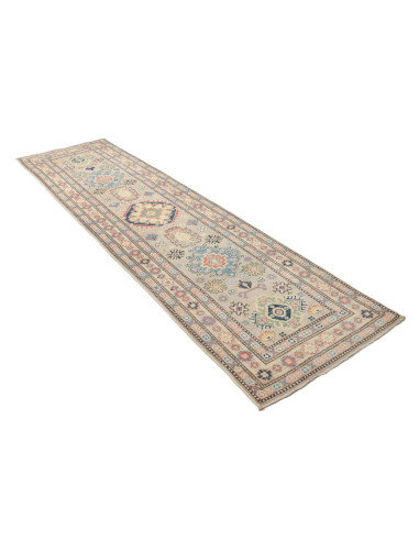 Tappeto Kazak Afghanistan 81x309 Beige Blu Cora