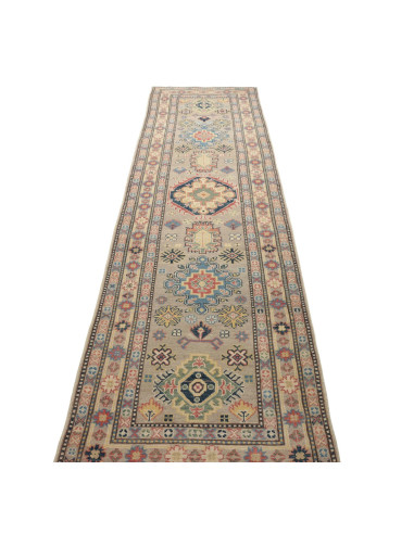 Tappeto Kazak Afghanistan 81x309 Beige Blu Cora