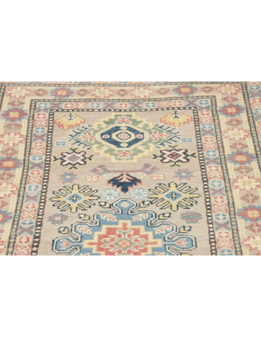 Tappeto Kazak Afghanistan 81x309 Beige Blu Cora