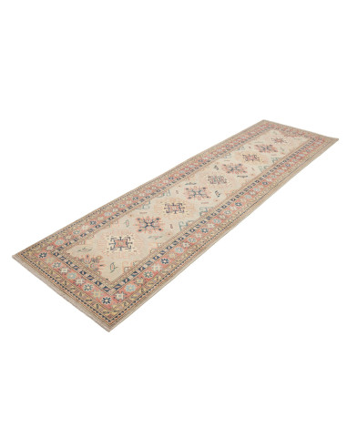 Tappeto Kazak Afghanistan 85x294 Beige Blu Scur