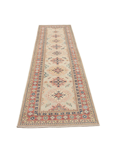 Rug Kazak Afghanistan 85x294 Beige Dark Blue An