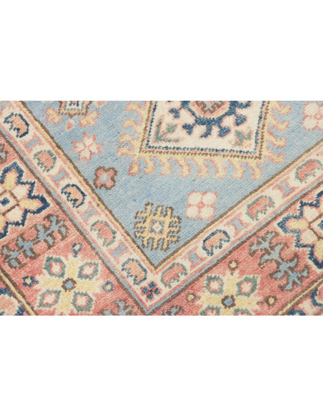 Tappeto Kazak Afghanistan 86x281 Azzurro Cielo