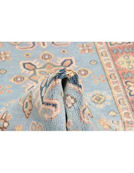 Tappeto Kazak Afghanistan 86x281 Azzurro Cielo
