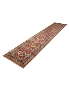 Tappeto Kazak Fine Pakistan 82x400 Rosso Beige 2