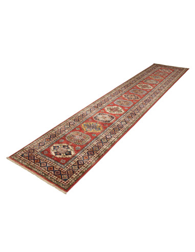 Tappeto Kazak Fine Pakistan 82x400 Rosso Beige