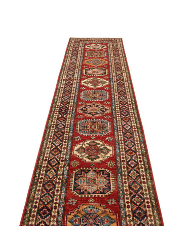 Tappeto Kazak Fine Pakistan 82x400 Rosso Beige