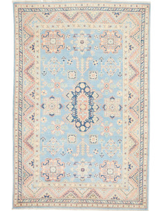 Tappeto Kazak Afghanistan 120x181 Azzurro Cielo
