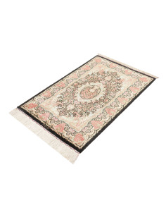 Tappeto Ghom Seta Persia 80x120 Nero Rosa Coral 2