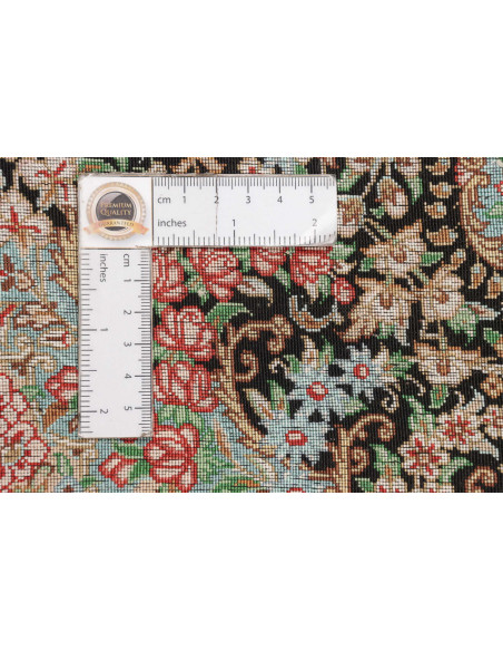 Tappeto Ghom Seta Persia 80x120 Nero Rosa Coral