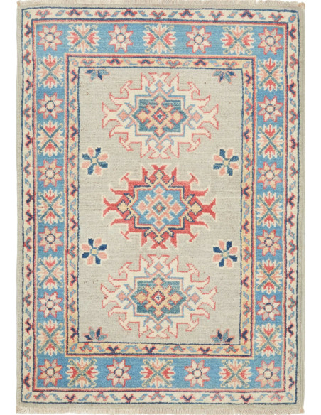 Rug Kazak Afghanistan 64x90 Grey Beige Light Bl