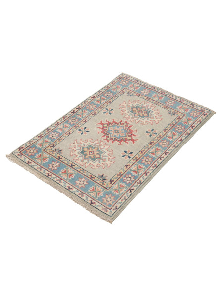 Rug Kazak Afghanistan 64x90 Grey Beige Light Bl