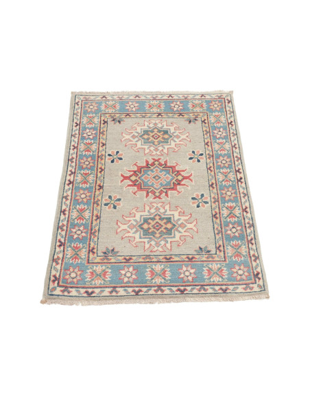 Rug Kazak Afghanistan 64x90 Grey Beige Light Bl