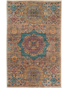 Rug Mamlouk Pakistan 81x125 Beige Brown Teal Bl