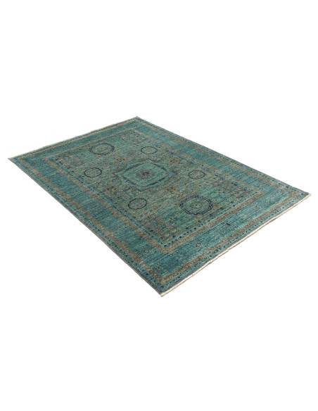 Rug Mamlouk Pakistan 123x179 Teal Gold Deep Blu