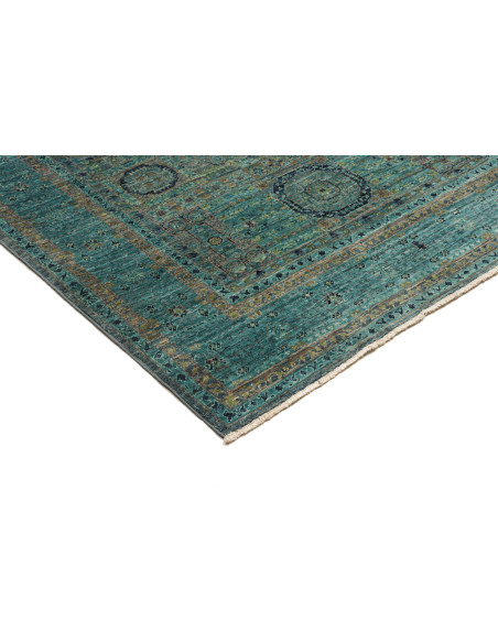 Rug Mamlouk Pakistan 123x179 Teal Gold Deep Blu