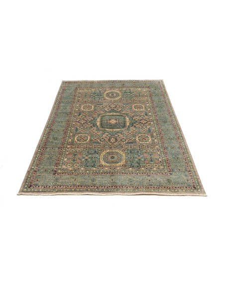 Rug Mamlouk Pakistan 127x183 Teal Beige Rosy Oc