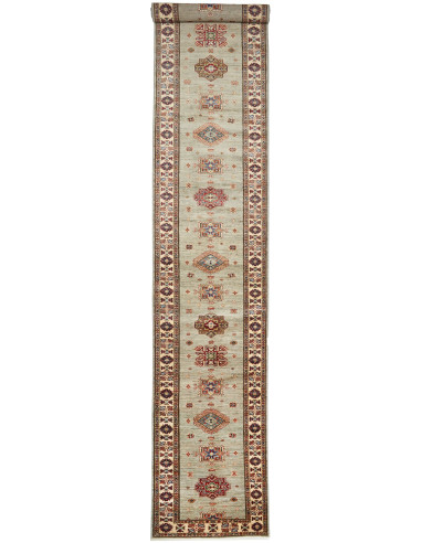 Tappeto Kazak Fine Pakistan 82x576 Verde Salvia