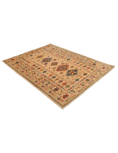 Tappeto Kazak Fine Pakistan 150x209 Beige Rosso