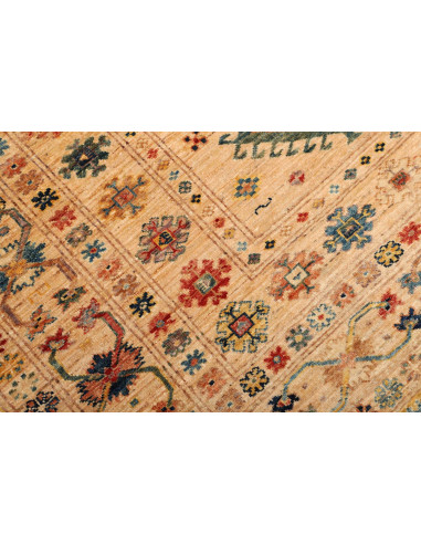 Tappeto Kazak Fine Pakistan 150x209 Beige Rosso