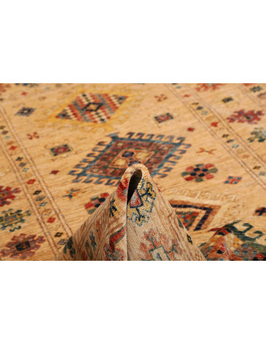 Tappeto Kazak Fine Pakistan 150x209 Beige Rosso