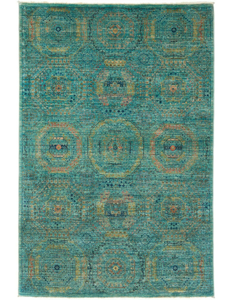 Rug Mamlouk Pakistan 124x189 Turquoise Gold Ora