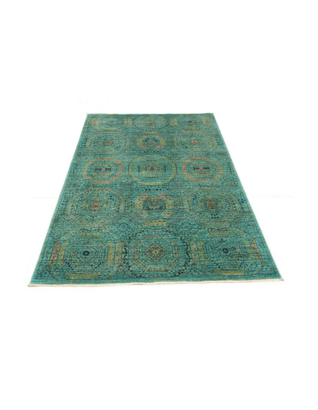 Rug Mamlouk Pakistan 124x189 Turquoise Gold Ora