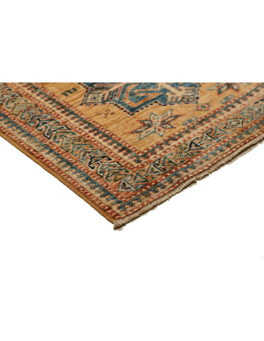 Tappeto Kazak Fine Pakistan 74x303 Ocra Blu Pet