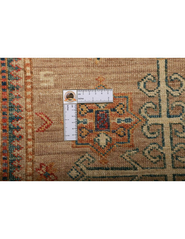 Tappeto Kazak Fine Pakistan 74x303 Ocra Blu Pet