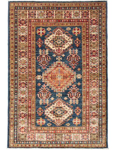 Rug Kazak Fine Pakistan 100x147 Deep Blue Burgu