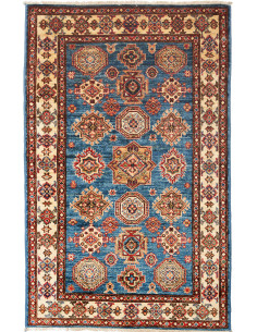 Tappeto Kazak Fine Pakistan 96x147 Blu Rosso Cr