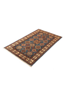 Tappeto Kazak Fine Pakistan 96x147 Blu Rosso Cr 2