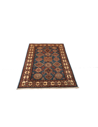 Tappeto Kazak Fine Pakistan 96x147 Blu Rosso Cr