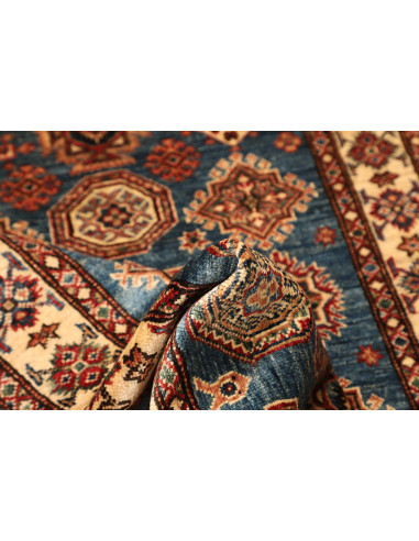 Tappeto Kazak Fine Pakistan 96x147 Blu Rosso Cr