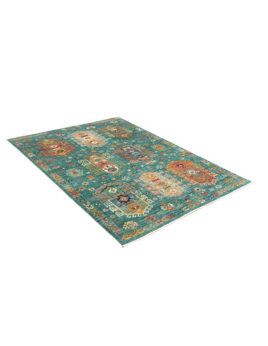 Rug Tribal Pakistan 126x189 Turquoise Red Orang