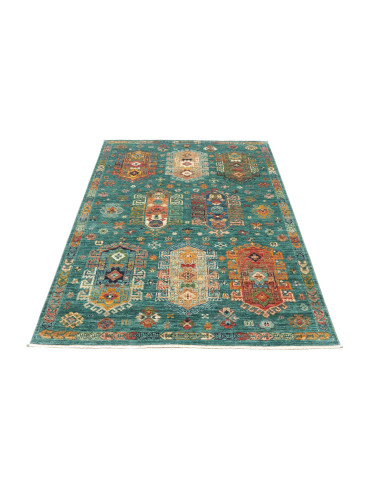 Rug Tribal Pakistan 126x189 Turquoise Red Orang
